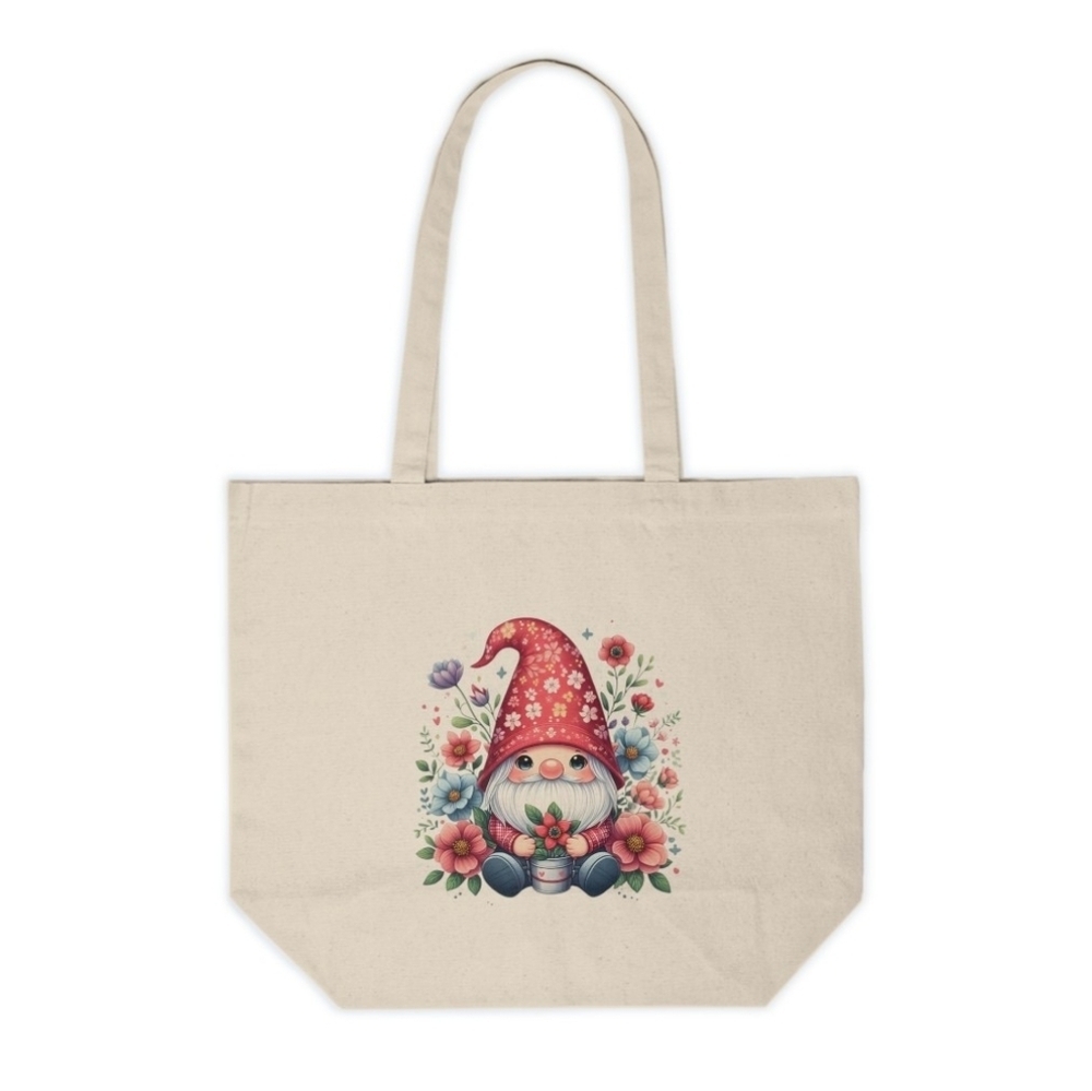 Spring Garden Gnome Custom Canvas Tote Bag
